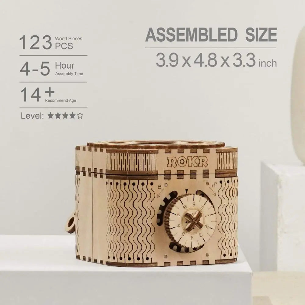 Password Box Projector – 3D Wooden Puzzle Model Kit (123 Pieces, Ages 14+)