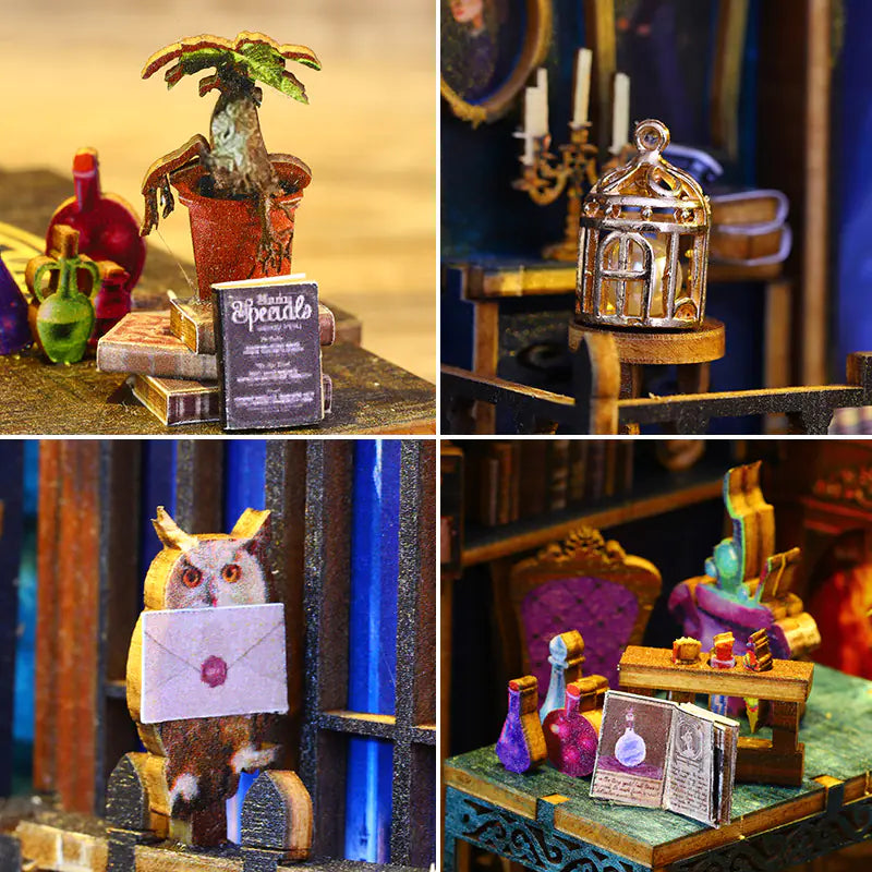 Magic Fair 3D Puzzle House – DIY Miniature Fairytale Building Kit with LED Lights (Chinese & English Editions, Wooden Model for All Ages)