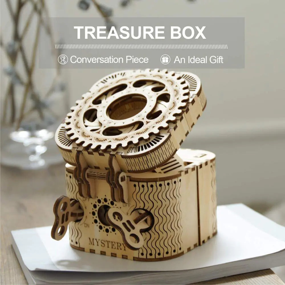 Password Box Projector – 3D Wooden Puzzle Model Kit (123 Pieces, Ages 14+)