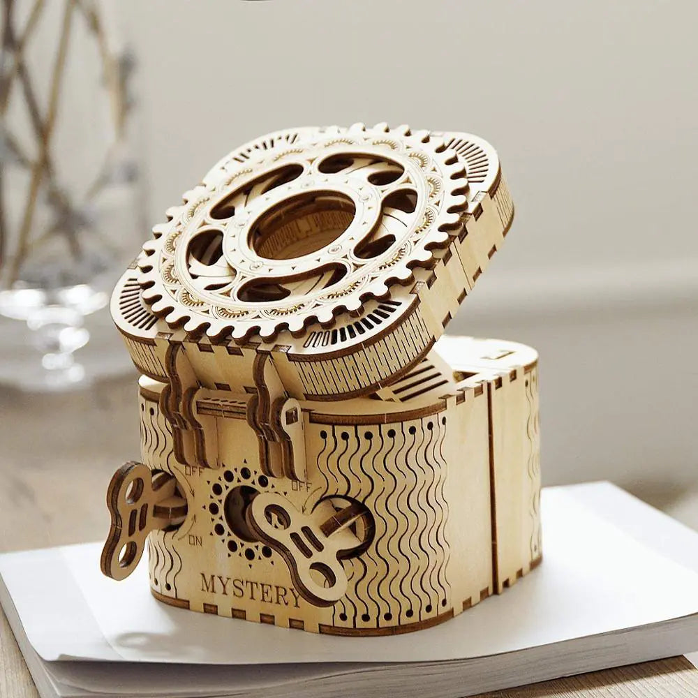 Password Box Projector – 3D Wooden Puzzle Model Kit (123 Pieces, Ages 14+)