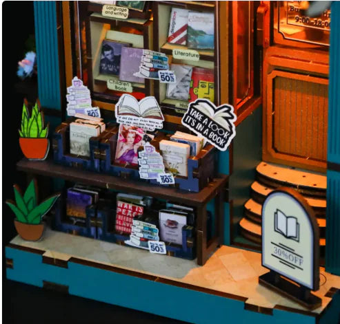 Curtain Call Theater – DIY Wooden Book Nook Kit with LED | Handcrafted Miniature Stage for Collectors & Readers