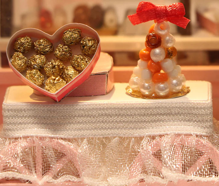 DIY Chocolatier Shop Miniature Kit | Parisian Pâtisserie with Tools & Glue Included