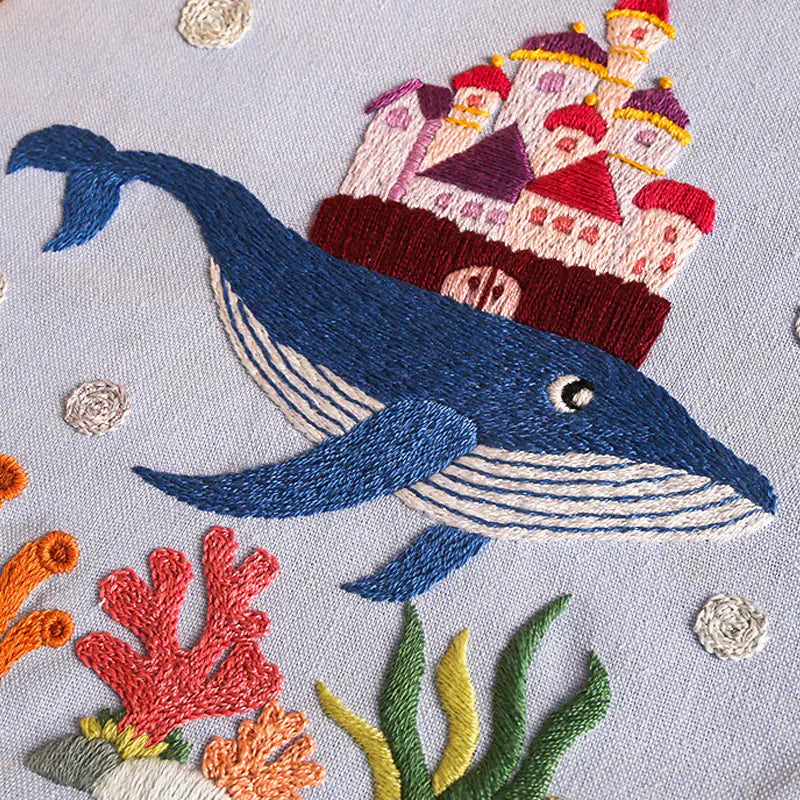 Animal DIY Embroidery Kit – Enchanting Fish Pattern (Beginner‑Friendly Cross Stitch Set)