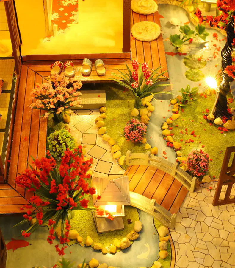 Ya Quan の Court – DIY Miniature Villa with LED, Music & Dust Cover | Handcrafted Japanese‑Chinese Fusion Retreat