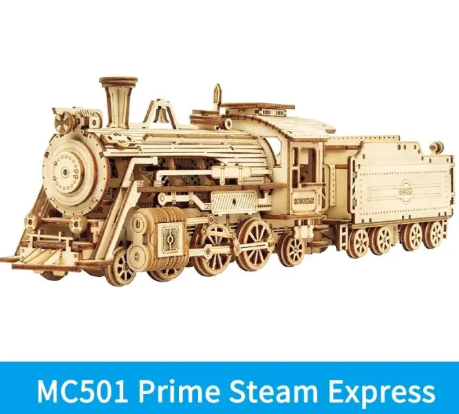 MC501 Prime Steam Express – 3D Wooden Train Puzzle Model with Moving Parts (Ages 8+)