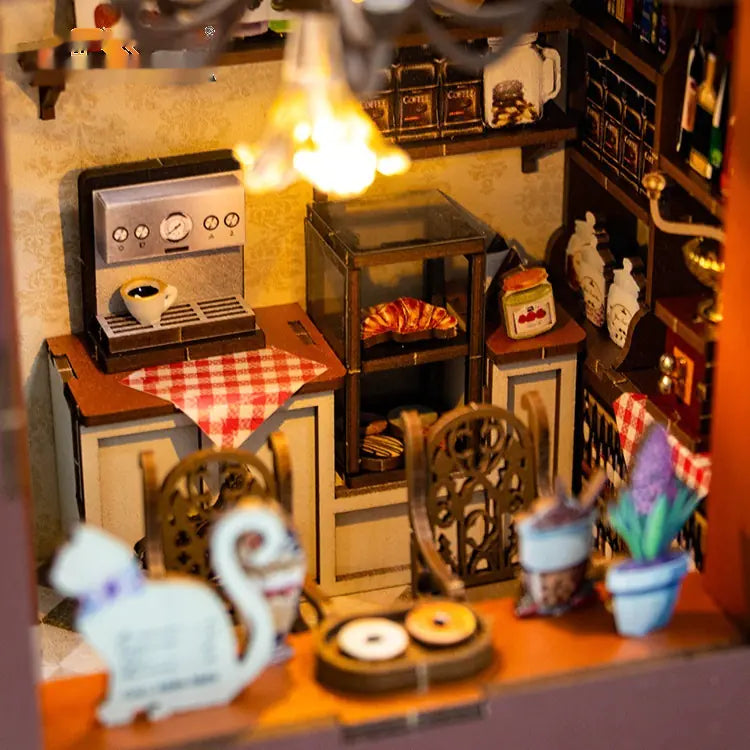 Cozy Cafe DIY Book Nook | Miniature Coffee Shop Model Kit