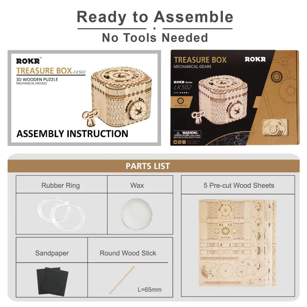 Password Box Projector – 3D Wooden Puzzle Model Kit (123 Pieces, Ages 14+)