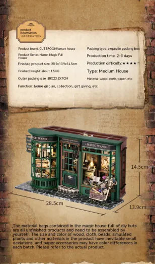 Magical Wand Shop DIY Miniature Kit | Wizarding Alley Storefront