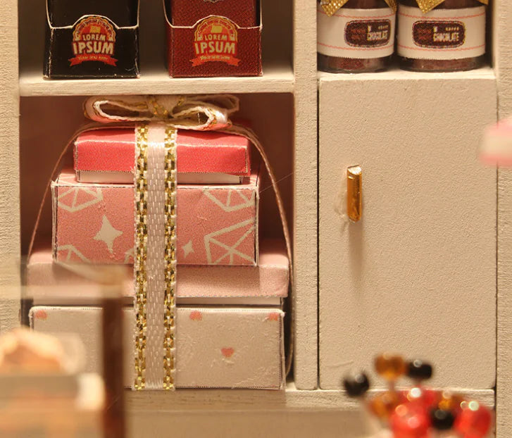 DIY Chocolatier Shop Miniature Kit | Parisian Pâtisserie with Tools & Glue Included
