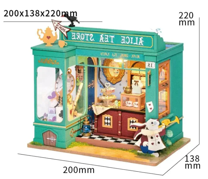 Robotime DIY Miniature Kit – Alice’s Whimsical Tea Shop