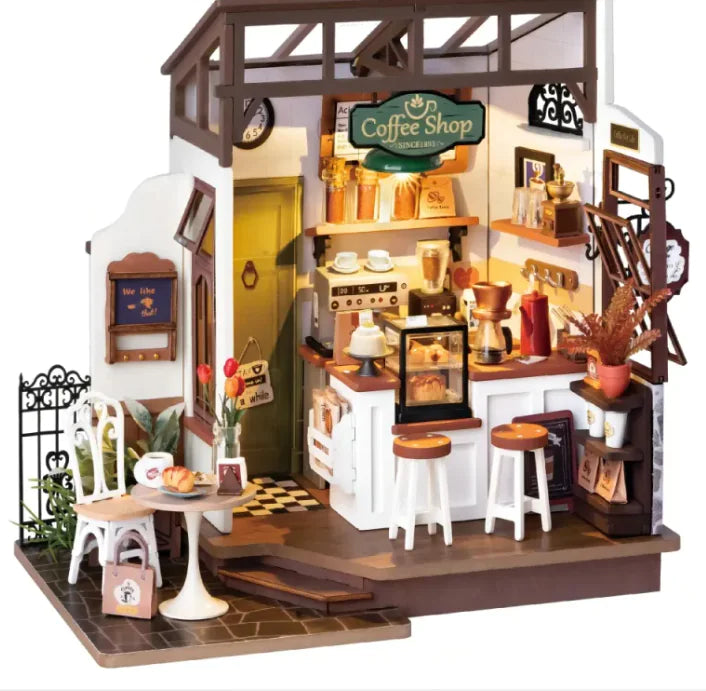 Robotime Miniature DIY Kit – Vintage Coffee Shop Escape