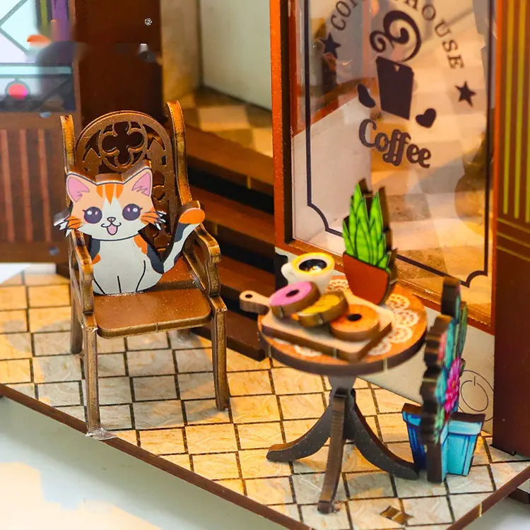 Cozy Cafe DIY Book Nook | Miniature Coffee Shop Model Kit