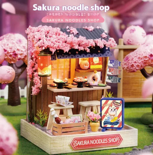Sakura Noodle Shop DIY Miniature Kit | Japanese Restaurant Diorama
