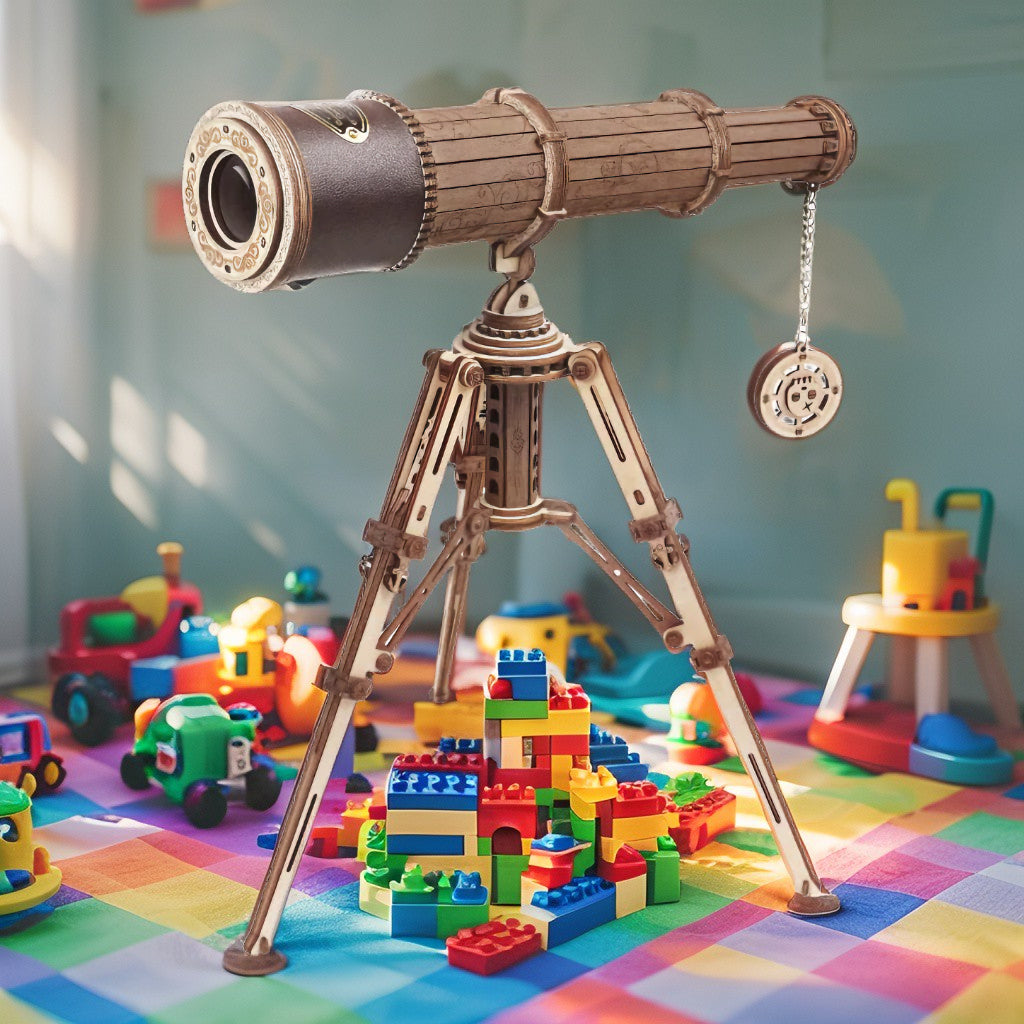 Telescope Astronomical Geographer – 3D Wooden Puzzle Model Kit (Ages 14+)