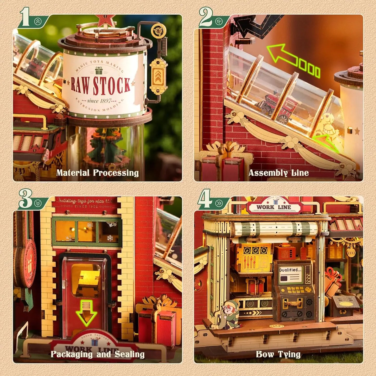 Dream Gift Factory | DIY Wooden Puzzle with Music, Lights & Moving Parts