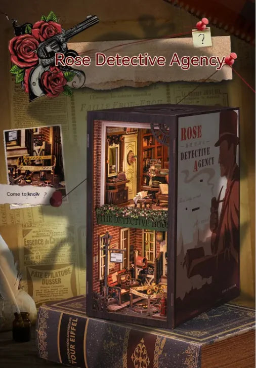 Detective Agency DIY Book Nook | Miniature Mystery Model Kit