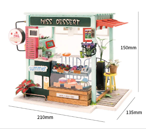 Miss Dessert – DIY Summer‑Fresh Miniature Sweets Shop Kit with LED | Handcrafted Collectible for Adults & Teens