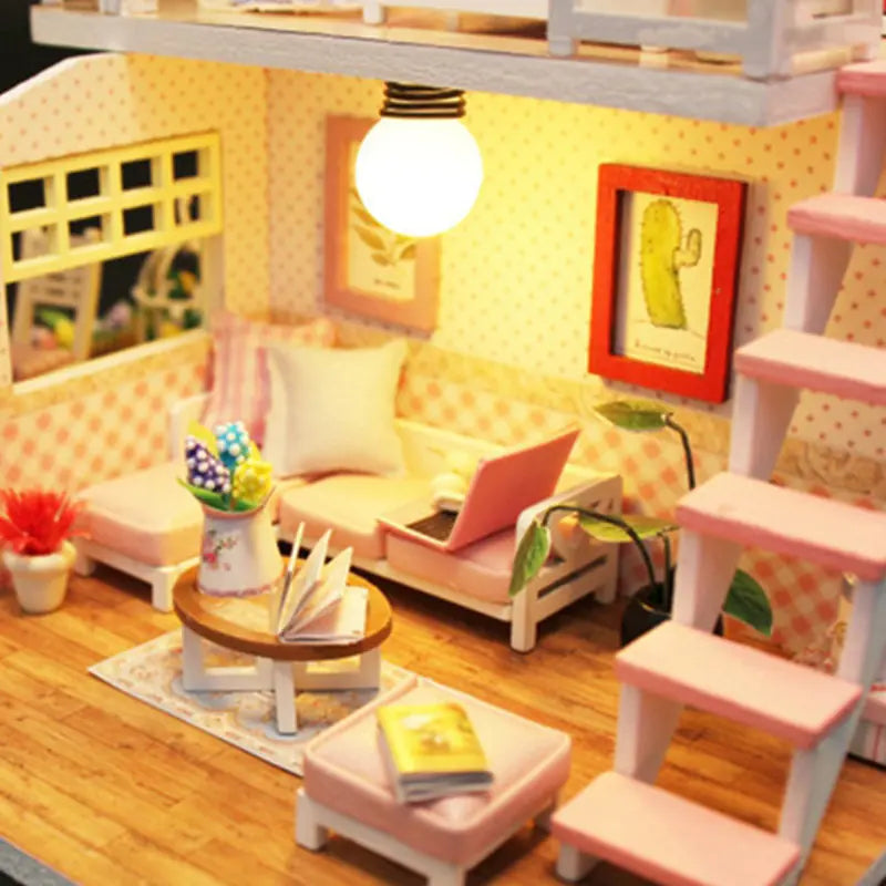 Pink Loft Cottage DIY Miniature Kit | Cute & Cozy Dream House