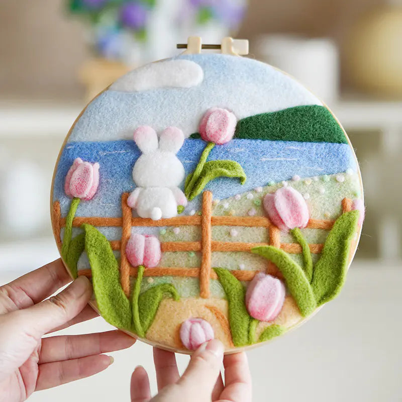 🌼 Wool Felt Embroidery Photo Frame DIY Handmade Kit