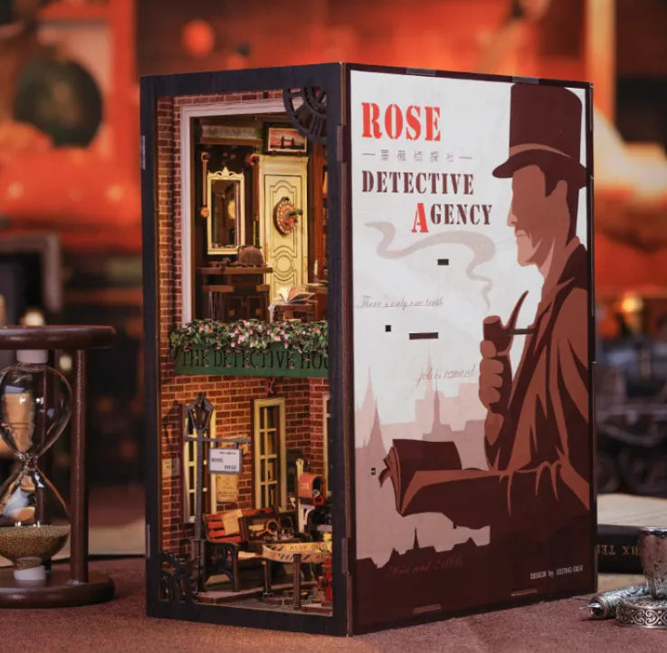 Detective Agency DIY Book Nook | Miniature Mystery Model Kit
