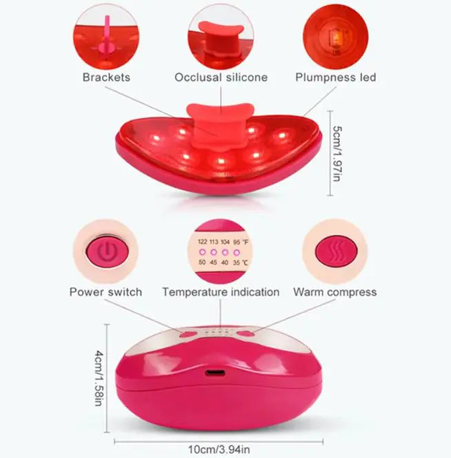 Lip Plumper and Moisturizer with LED and Heat Technology
