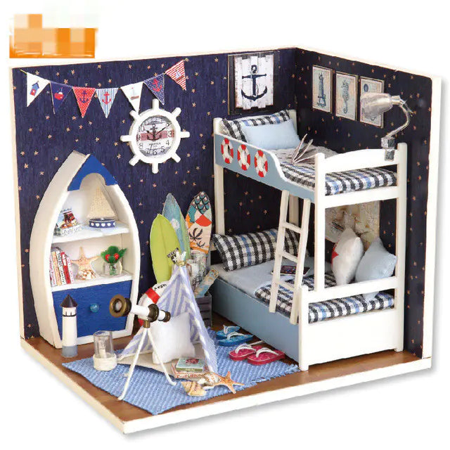 Coastal Dreams Loft – DIY Nautical Bedroom Kit with LED | Handcrafted Seaside Décor for Adults & Teens