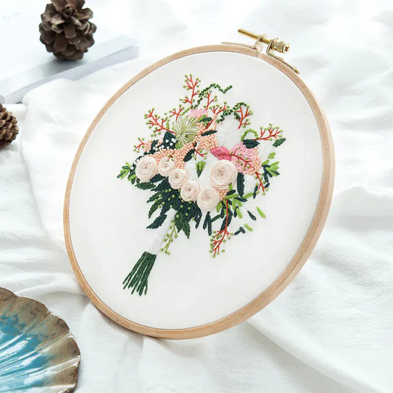π Embroidery DIY Material Set β Floral Bouquet Collection (10 Expressive Styles)