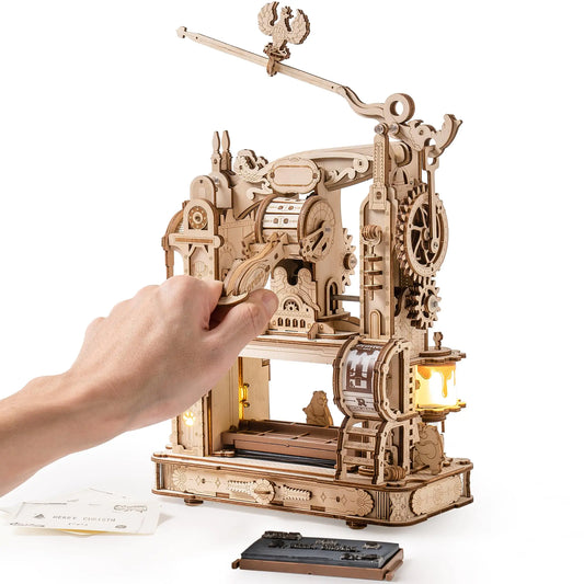ROKR “Heritage Press” – Mechanical 3D Wooden Printing Press Model with Self‑Inking System (303 Pieces)