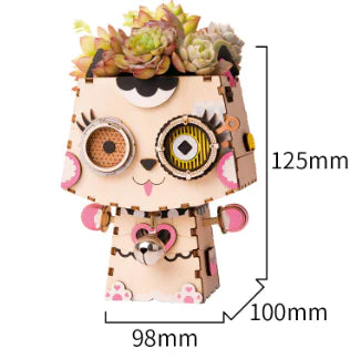 WhimsiPlanters – DIY Wooden 3D Puzzle Succulent Holders (5 Character Variants)