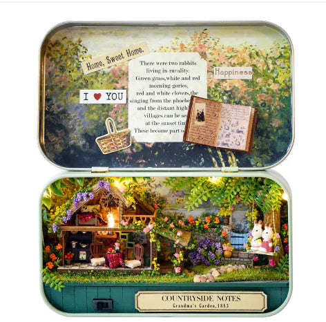 🌸🚂 Winter Wanderings – Miniature Dollhouse in a Keepsake Tin | Handcrafted DIY Scene with LED & Storybook Charm