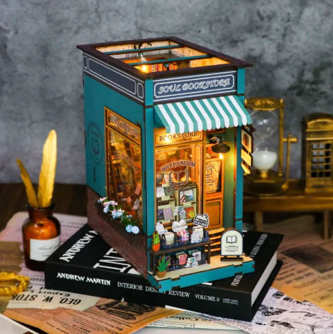 Curtain Call Theater – DIY Wooden Book Nook Kit with LED | Handcrafted Miniature Stage for Collectors & Readers