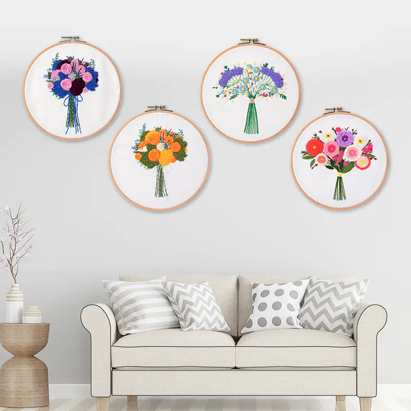 🎨 Hand Embroidery DIY Material Kit – Decorative Painting Series (9 Artistic Variants)