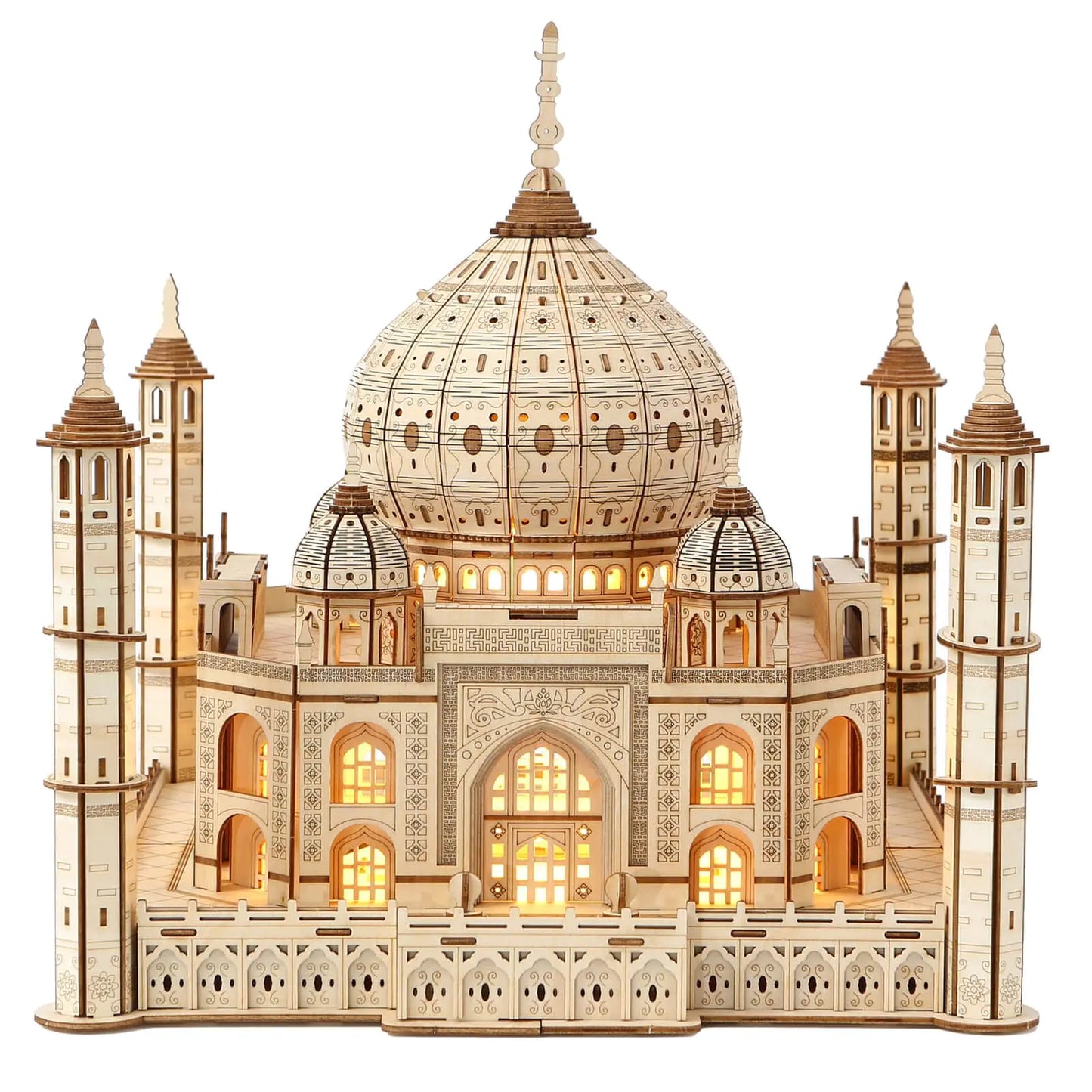 Taj Mahal Castle – 3D Wooden Puzzle with LED Illumination (388 Pieces) | Elegant DIY Architectural Model