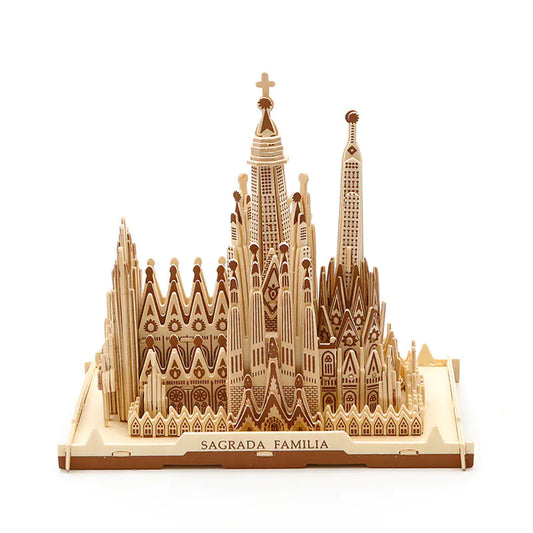 Sagrada Familia Basilica, Barcelona – 3D Wooden Puzzle with Light Feature (Precision‑Cut Landmark Model for Display & Gifting)