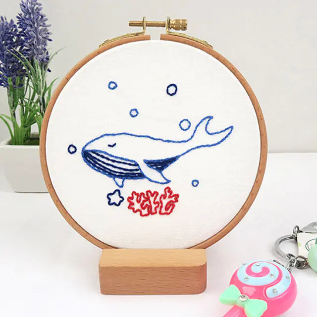 🧵 Beginner Embroidery Kit – Adorable Animal Collection (Complete DIY Set)