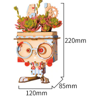 WhimsiPlanters – DIY Wooden 3D Puzzle Succulent Holders (5 Character Variants)
