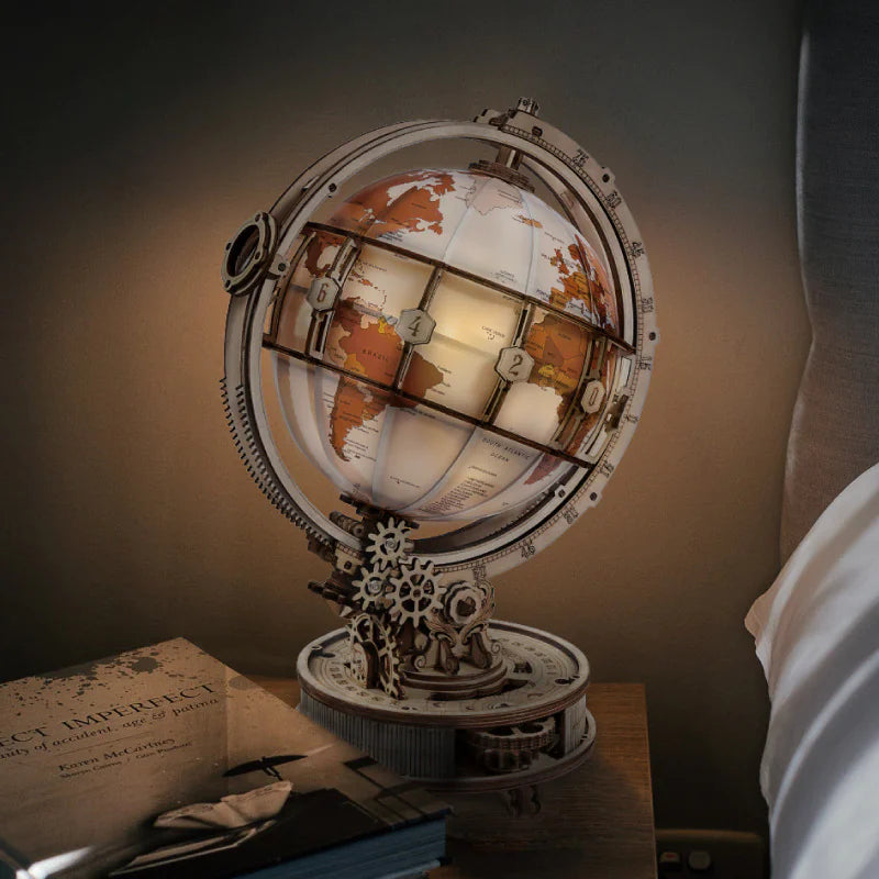 Globe Horizon – 3D Wooden Puzzle Model Kit with Rotating Axis (Ages 14+)