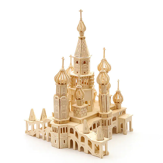 Yellow Crane Tower – 3D Wooden Puzzle with Light Feature (Illuminated Architectural Landmark Model)