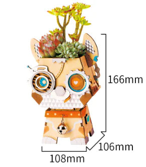 WhimsiPlanters – DIY Wooden 3D Puzzle Succulent Holders (5 Character Variants)