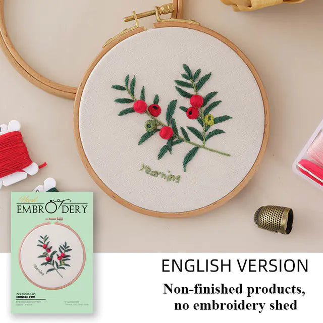 🌸 Sweet Bedroom Embroidery Kit – DIY Floral Needlework Set