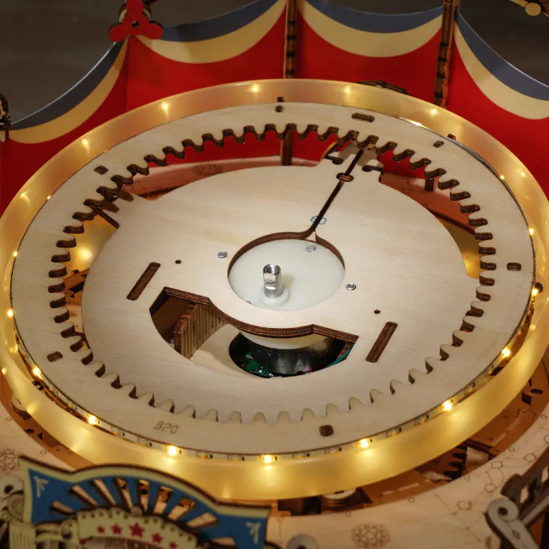 Fairground Teacup Ride – Hand‑Crafted Wooden Music Box (Intricate 3D Puzzle & Display Piece)