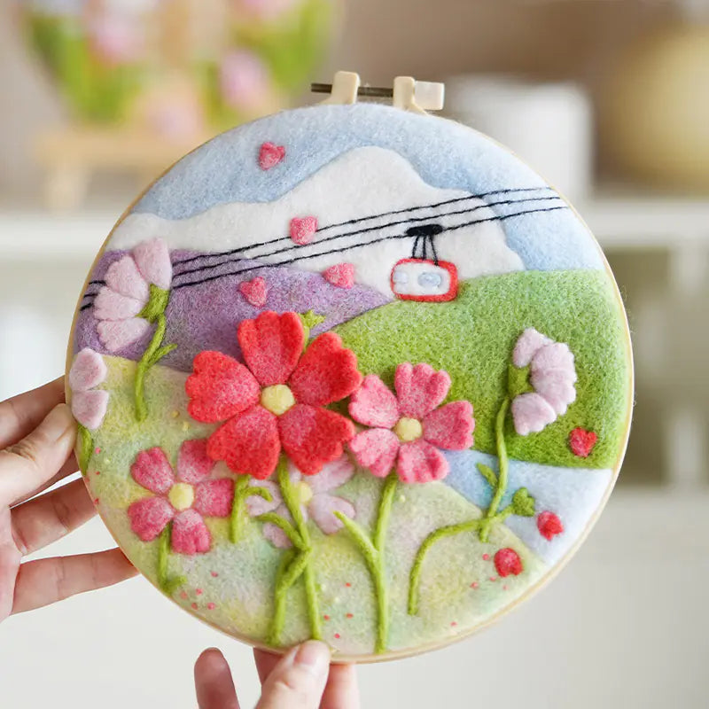 🌼 Wool Felt Embroidery Photo Frame DIY Handmade Kit