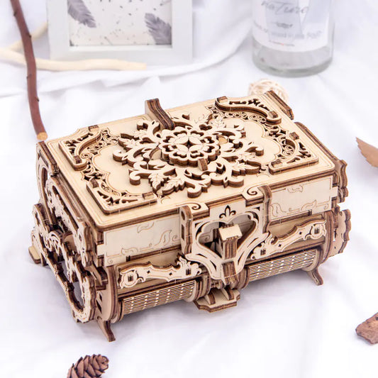 ✨ Antique Wooden Mechanical Transmission Box – A Puzzle with a Secret Soul