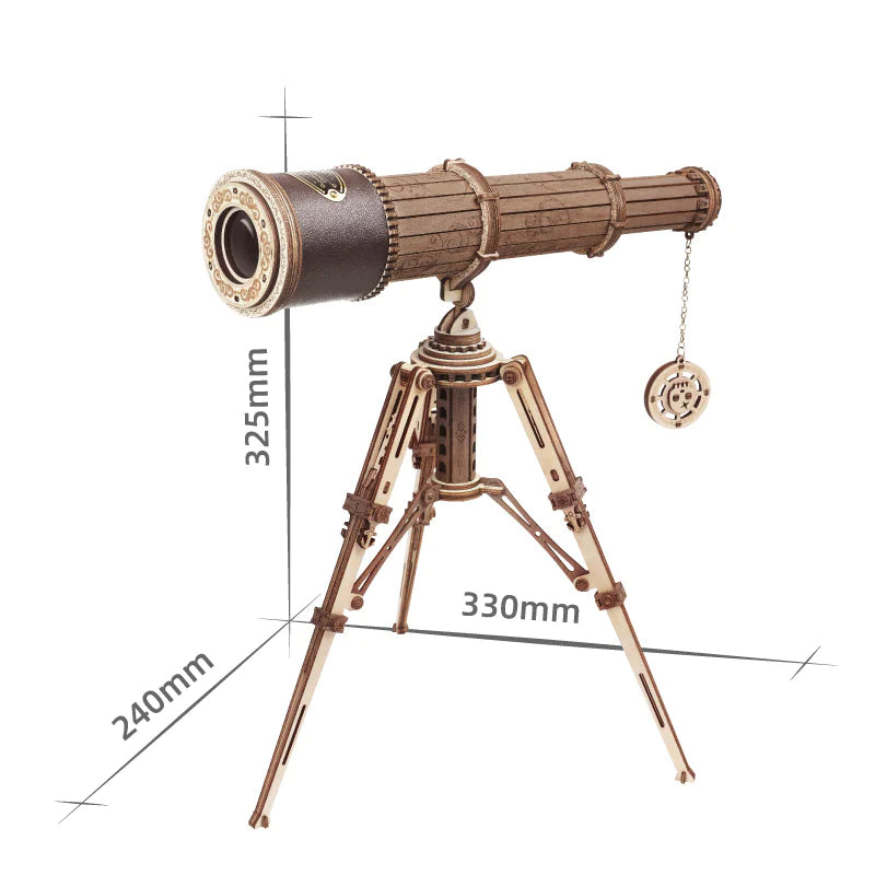 Telescope Astronomical Geographer – 3D Wooden Puzzle Model Kit (Ages 14+)