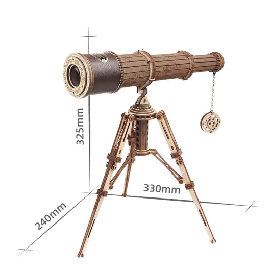 Telescope Astronomical Geographer – 3D Wooden Puzzle Model Kit (Ages 14+)