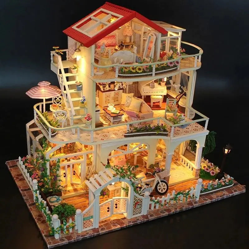 DIY Wooden Miniature House Kit – Cozy Garden Cabin Retreat
