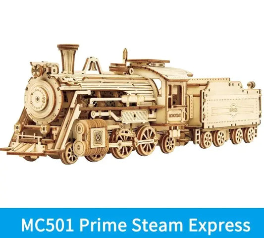 MC501 Prime Steam Express – 3D Wooden Train Puzzle Model with Moving Parts (Ages 8+)
