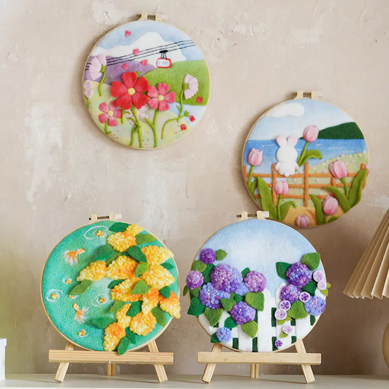 🌼 Wool Felt Embroidery Photo Frame DIY Handmade Kit