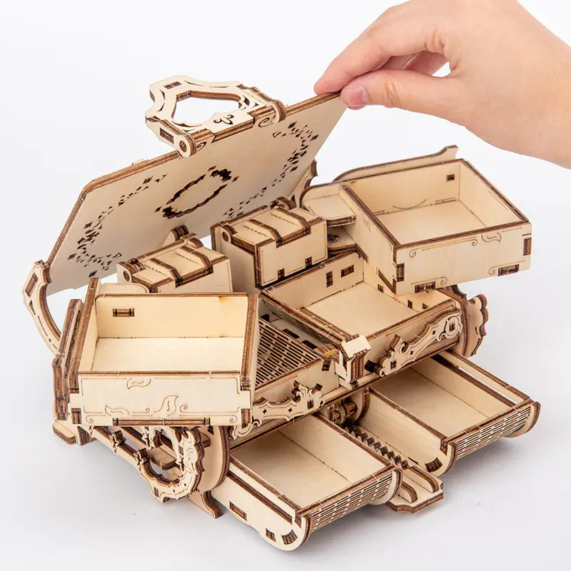 ✨ Antique Wooden Mechanical Transmission Box – A Puzzle with a Secret Soul