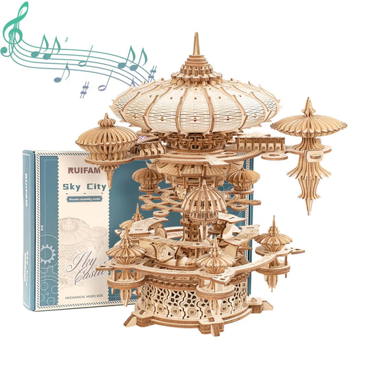 🏰 Sky Castle — RUIFAM 3D Wooden Puzzle & Music Box An Heirloom‑Quality Build That Lifts Imagination Into the Clouds